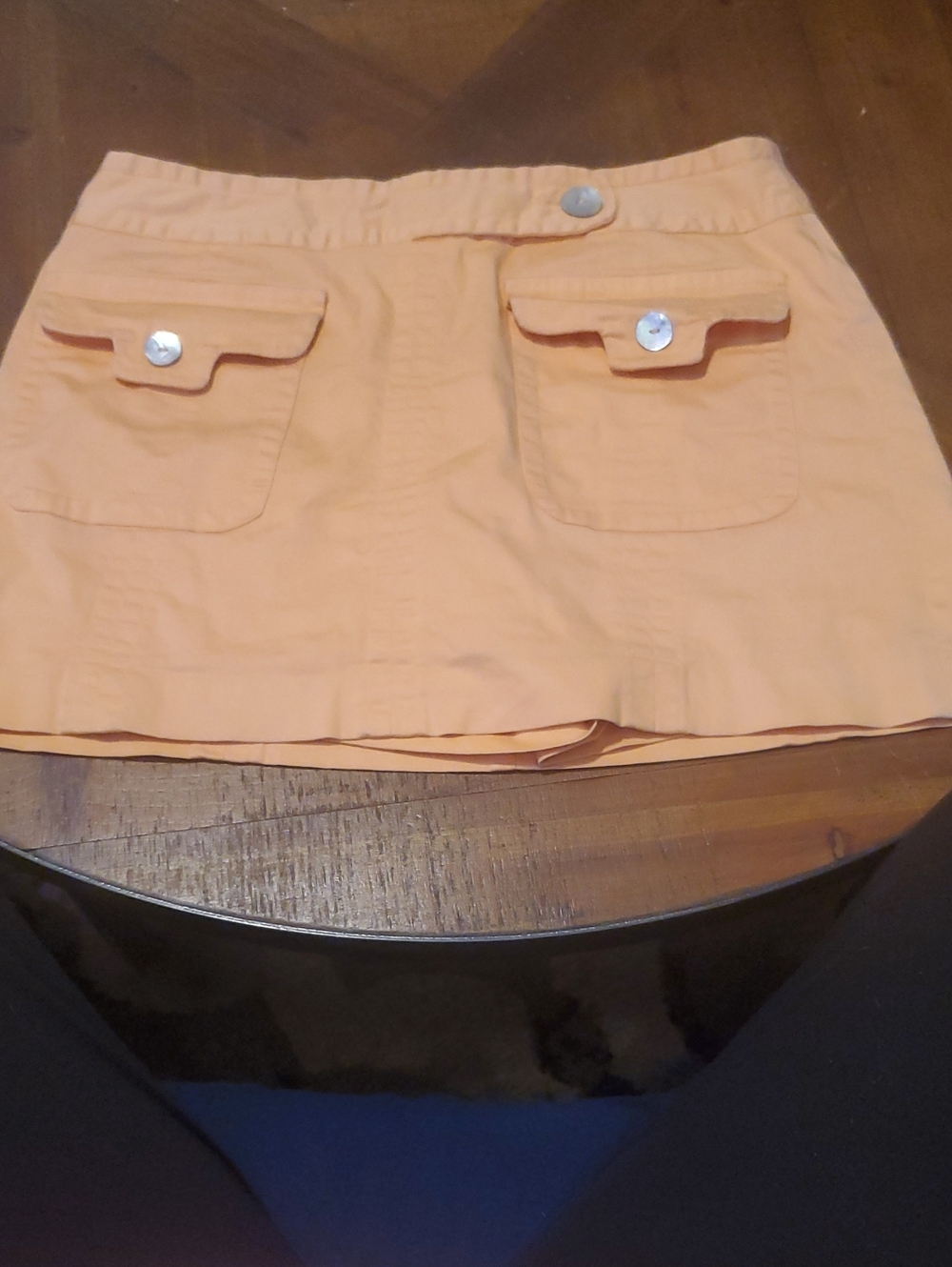 Willi Smith Peach Mini Skirt with Front Flap Pockets